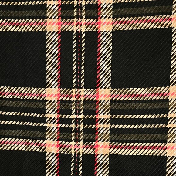 Trina Turk mock neck plaid blouse size XS 3/4 sleeve preppy dark academia fall - Picture 7 of 9